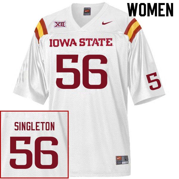 Iowa State Cyclones Women's #56 J.R. Singleton Nike NCAA Authentic White College Stitched Football Jersey CZ42L14TO